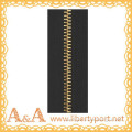 #5 gold shiny teeth long chain zipper with gold shiny teeth and black tape
